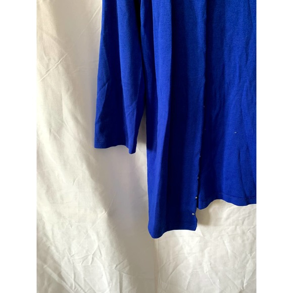 Rafaella Blue Cardigan Beaded Stone Detail Petite Small Cobalt Open Front - Picture 4 of 6